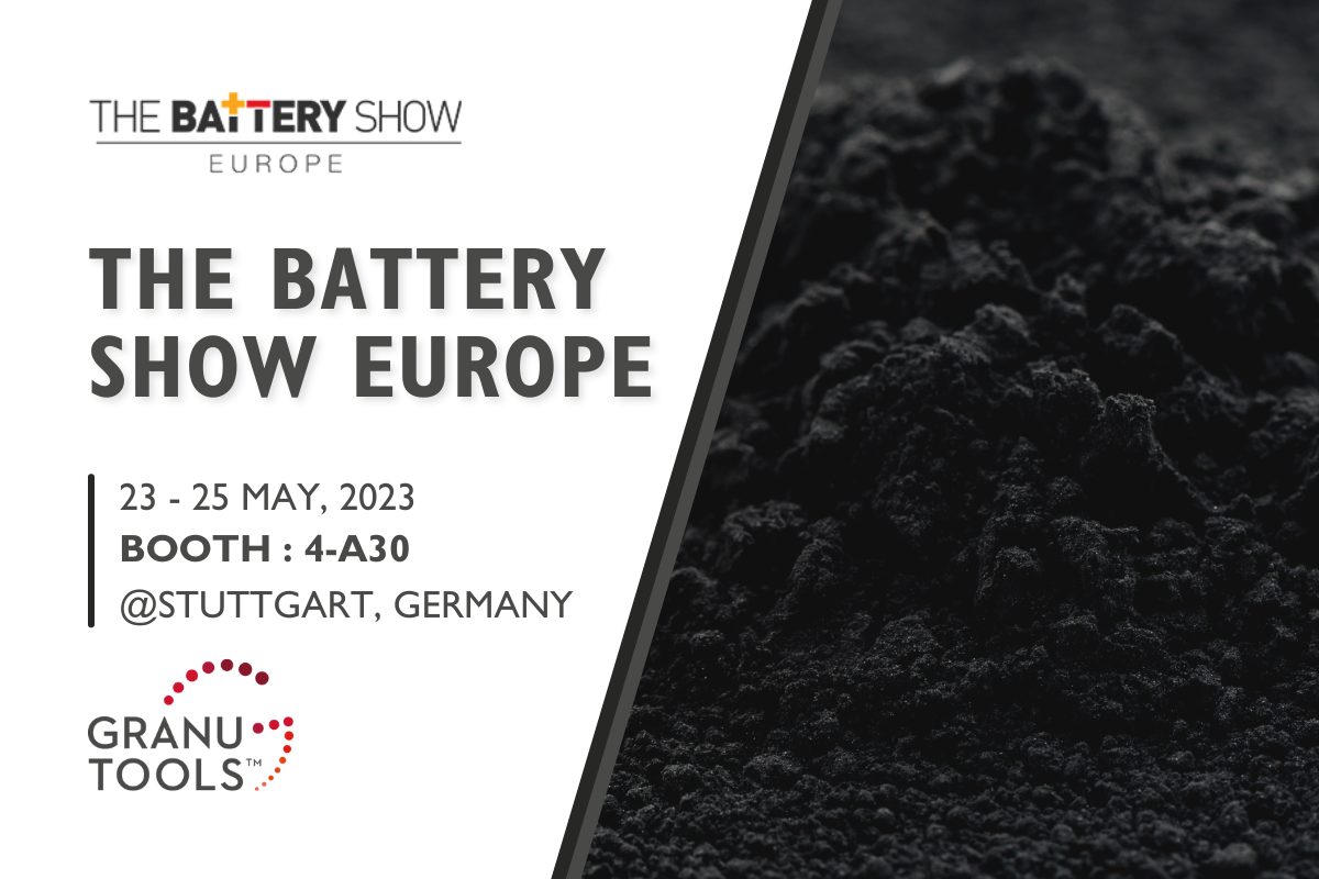 banner of Granutools to share that we will attend The Battery Show on May 23-25 in Stuttgart, Germany